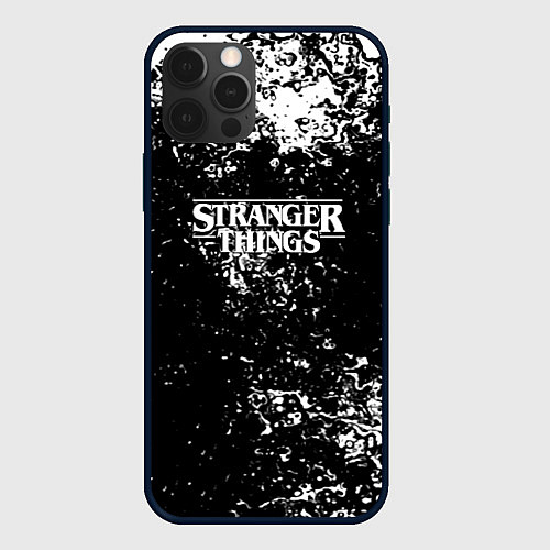 Чехол iPhone 12 Pro Stranger things брызги красок / 3D-Черный – фото 1