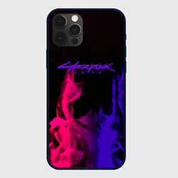 Чехол iPhone 12 Pro Cyberpunk 2077 neon flame