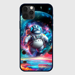 Чехол iPhone 12 Pro Astronaut Totoro in neon space - ai art fantasy