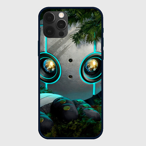 Чехол iPhone 12 Pro Дикий робот в кустах / 3D-Черный – фото 1