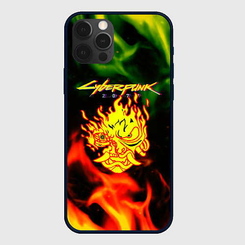 Чехол iPhone 12 Pro Cyberpunk 2077 fere steel / 3D-Черный – фото 1