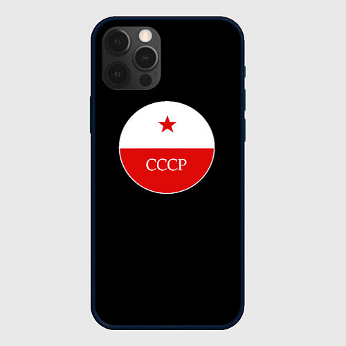 Чехол iPhone 12 Pro USSR logo steel / 3D-Черный – фото 1