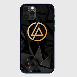 Чехол для iPhone 12 Pro Linkin Park golden poly, цвет: 3D-черный