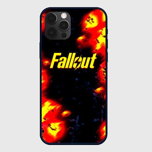 Чехол iPhone 12 Pro Fallout огненные краски стиль / 3D-Черный – фото 1