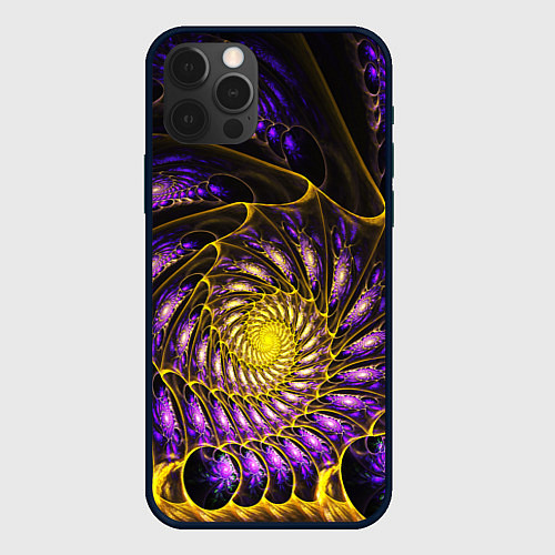 Чехол iPhone 12 Pro Fractal illusion steel / 3D-Черный – фото 1