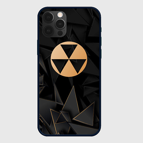 Чехол iPhone 12 Pro Fallout golden poly / 3D-Черный – фото 1