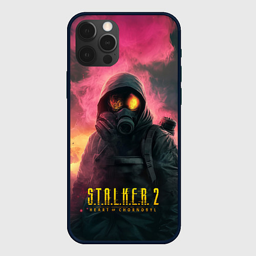 Чехол iPhone 12 Pro Stalker 2 горящий атомный завод / 3D-Черный – фото 1