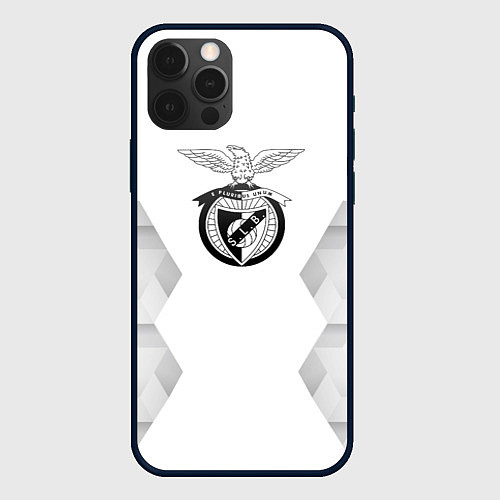 Чехол iPhone 12 Pro Benfica white poly / 3D-Черный – фото 1