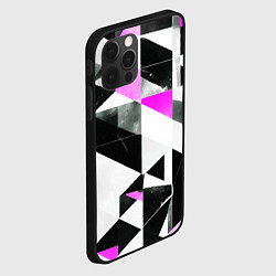 Чехол для iPhone 12 Pro Black and pink abstraction on a white background, цвет: 3D-черный — фото 2