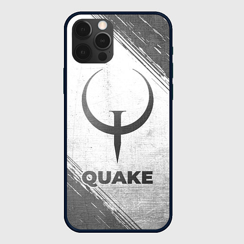 Чехол iPhone 12 Pro Quake - white gradient / 3D-Черный – фото 1