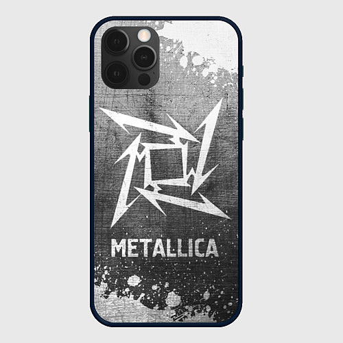 Чехол iPhone 12 Pro Metallica - grey gradient / 3D-Черный – фото 1