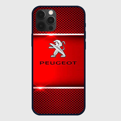 Чехол iPhone 12 Pro Peugeot metal steel / 3D-Черный – фото 1