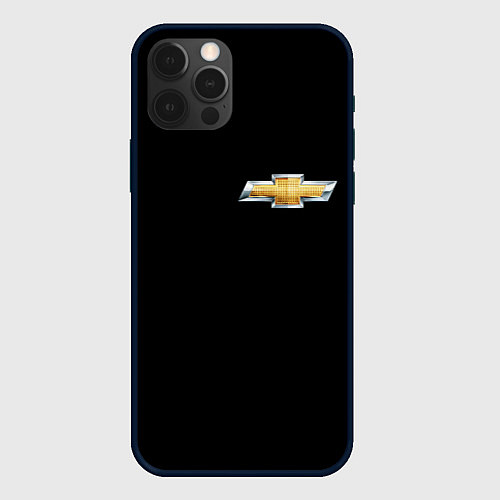 Чехол iPhone 12 Pro Chevrolet logo / 3D-Черный – фото 1