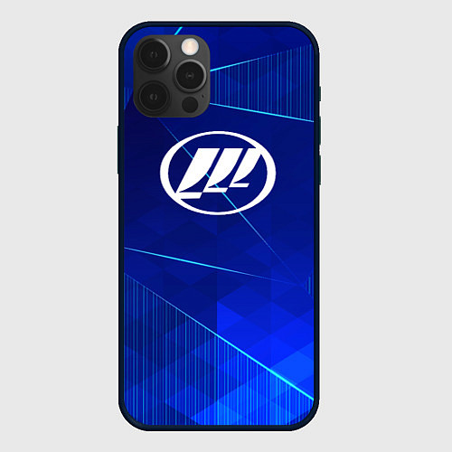 Чехол iPhone 12 Pro Lifan blue poly / 3D-Черный – фото 1