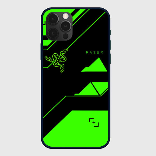 Чехол iPhone 12 Pro Razer geometry game / 3D-Черный – фото 1