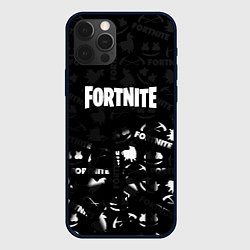 Чехол для iPhone 12 Pro Fortnite pattern black, цвет: 3D-черный