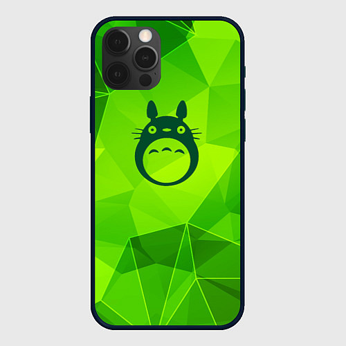 Чехол iPhone 12 Pro Totoro green poly / 3D-Черный – фото 1