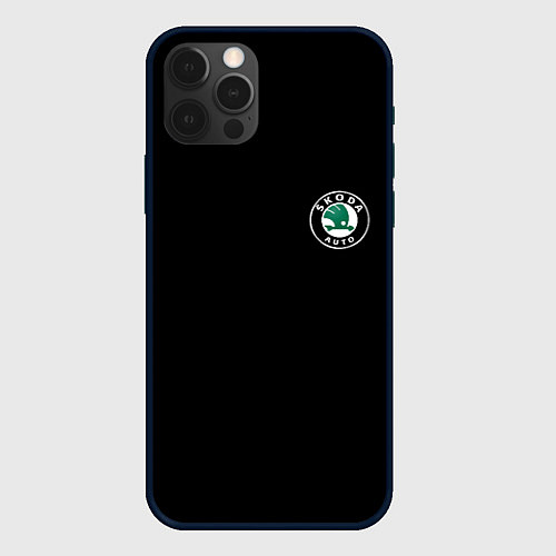 Чехол iPhone 12 Pro Skoda logo auto / 3D-Черный – фото 1