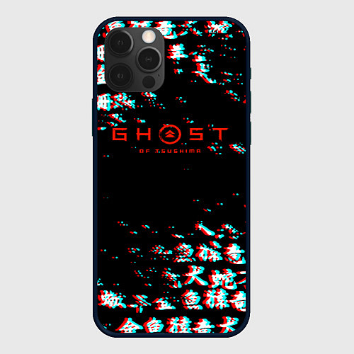 Чехол iPhone 12 Pro Ghost of tsushima japan glitch / 3D-Черный – фото 1