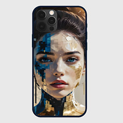 Чехол для iPhone 12 Pro Art портрет, цвет: 3D-черный