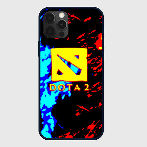 Чехол iPhone 12 Pro Dota 2 огненный стиль / 3D-Черный – фото 1