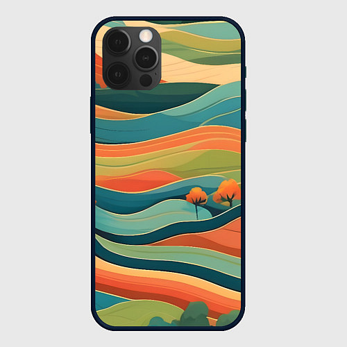 Чехол iPhone 12 Pro Поля луга / 3D-Черный – фото 1