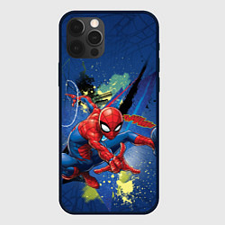 Чехол iPhone 12 Pro Spider-man with a spider web