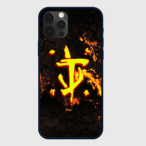 Чехол iPhone 12 Pro Doom fire / 3D-Черный – фото 1