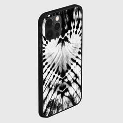 Чехол для iPhone 12 Pro Абстрактное сердце - черно-белый тай-дай, цвет: 3D-черный — фото 2