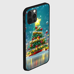 Чехол для iPhone 12 Pro Новогодняя объемная елочка, цвет: 3D-черный — фото 2