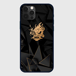 Чехол iPhone 12 Pro Cyberpunk 2077 golden poly