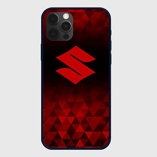 Чехол iPhone 12 Pro Suzuki red poly / 3D-Черный – фото 1