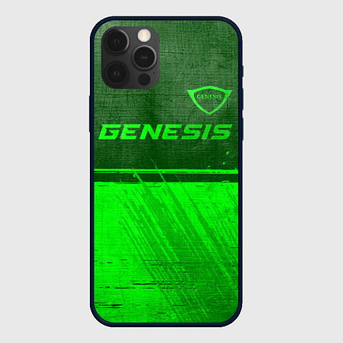 Чехол iPhone 12 Pro Genesis - green gradient посередине / 3D-Черный – фото 1