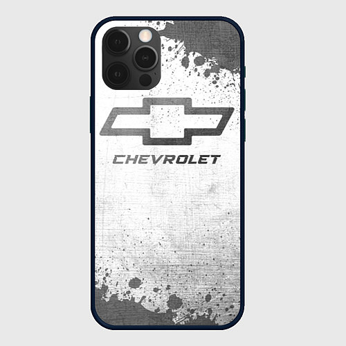 Чехол iPhone 12 Pro Chevrolet - white gradient / 3D-Черный – фото 1