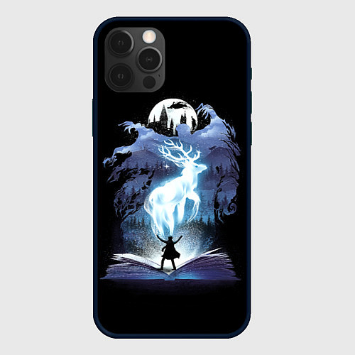 Чехол iPhone 12 Pro Harry Potter patronus and dementors / 3D-Черный – фото 1