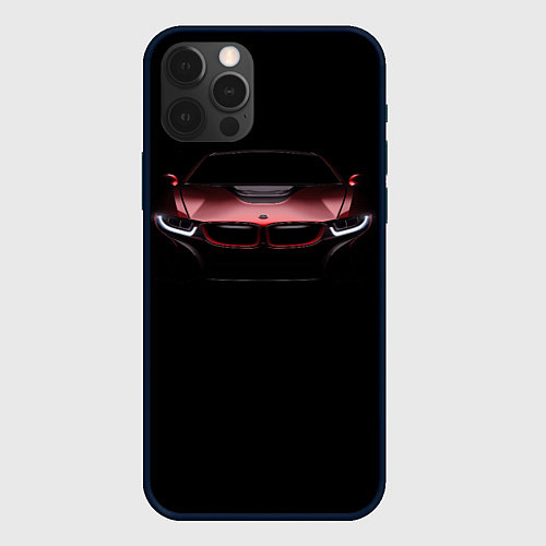 Чехол iPhone 12 Pro BMW i8 in the dark / 3D-Черный – фото 1