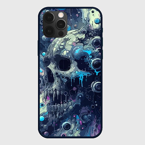 Чехол iPhone 12 Pro Vanguard compozition with skull - ai art fantasy / 3D-Черный – фото 1