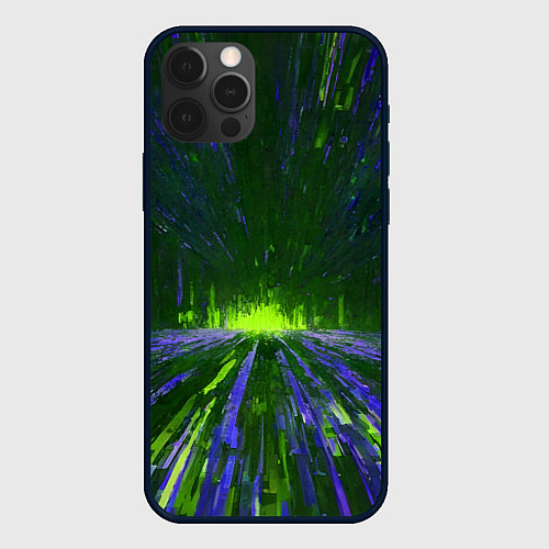 Чехол iPhone 12 Pro Абстрактный путь в зелёный портал / 3D-Черный – фото 1