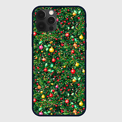 Чехол iPhone 12 Pro Разноцветные шары на ёлке