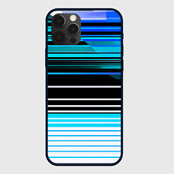 Чехол для iPhone 12 Pro Разноцветные вертикальные линии, цвет: 3D-черный