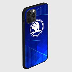 Чехол для iPhone 12 Pro Skoda blue poly, цвет: 3D-черный — фото 2