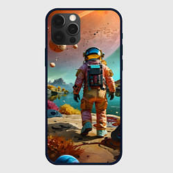 Чехол для iPhone 12 Pro Астронавт на красочной планете, цвет: 3D-черный
