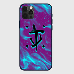 Чехол для iPhone 12 Pro Doom neon flame, цвет: 3D-черный