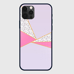 Чехол iPhone 12 Pro Геометрическая абстракция с треугольниками и пятни