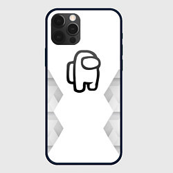 Чехол для iPhone 12 Pro Among Us white poly, цвет: 3D-черный