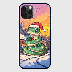 Чехол для iPhone 12 Pro Символ 2025 года змея, цвет: 3D-черный