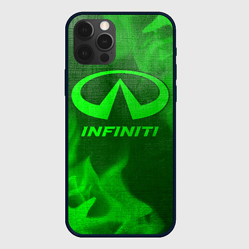 Чехол iPhone 12 Pro Infiniti - green gradient / 3D-Черный – фото 1