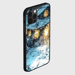 Чехол для iPhone 12 Pro Новогодний домик в пещере, цвет: 3D-черный — фото 2