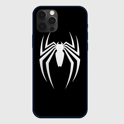 Чехол iPhone 12 Pro Black SpiderMan / 3D-Черный – фото 1