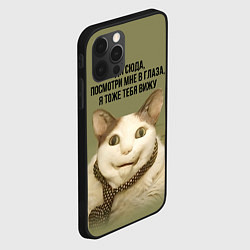 Чехол для iPhone 12 Pro Мемный кот бу испугался, цвет: 3D-черный — фото 2